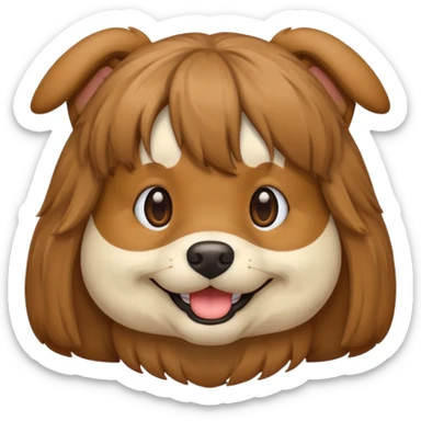 dog wearing wig sticker