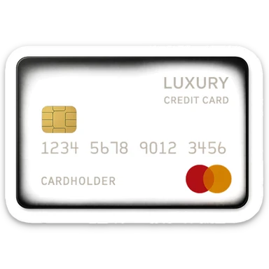 luxury black credit card, glossy finish, simple design sticker