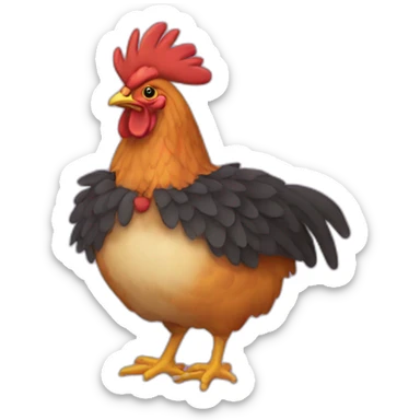 A hen in Halloween costume sticker