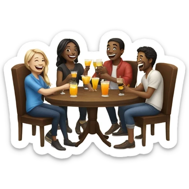 friends enjoying drinks indoors sticker