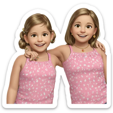 smiling girls with jewelry sticker