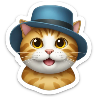 CAT WITH A HAT AND A MAGNIFIYING GLASS sticker