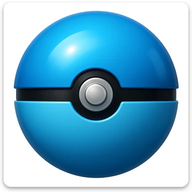 blue pokeball emoji with a black stripe and highlights like in the second reference image. Make the blue more vibrant. sticker