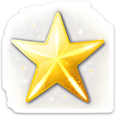 glowing childlike golden star with a trail of star dust sticker