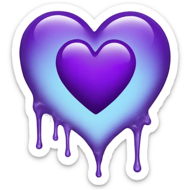 White heart cracked open leaking purple liquid sticker