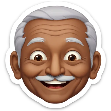 Ông lão Ấn Độ, cười, nhắm 1 bên mắt, nghiêng đầu sticker