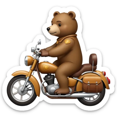 Bear on motorbike  sticker