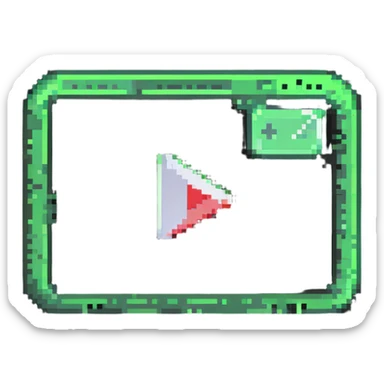 YouTube logo green rectangle with white play button sticker