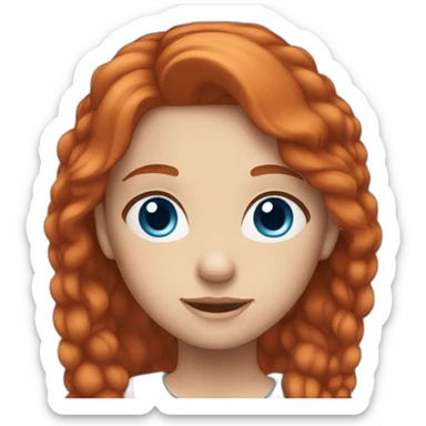 Girl with horse red hair and blue eyes sticker