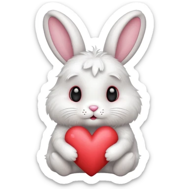 зайчик с сердечком  sticker