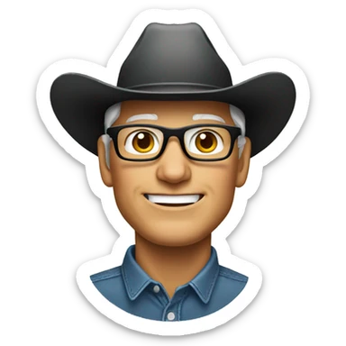 Tim Cook wearing a cowboy hat sticker