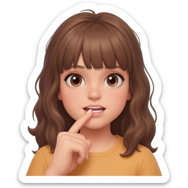 Emoji fille qui se mord le doigt sticker