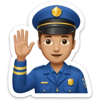 male bus driver, waving, in uniform with a cap sticker