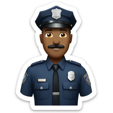 White male police officer with curly mustache  sticker