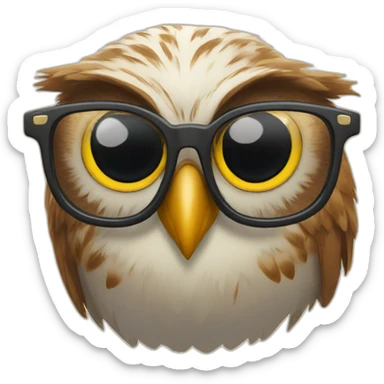 an owl in glasses sticker