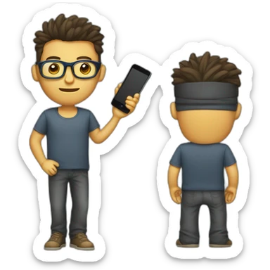 Hombre joven con barbar y lentes Tecnico de celulares  sticker