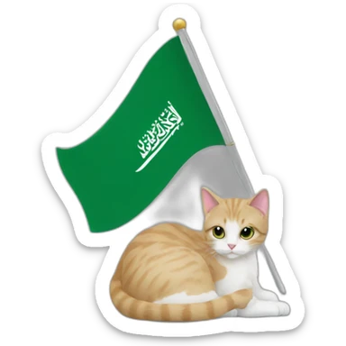 Saudi flag with cat sticker