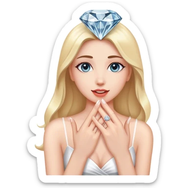 Marriage proposals with diamond ring sticker