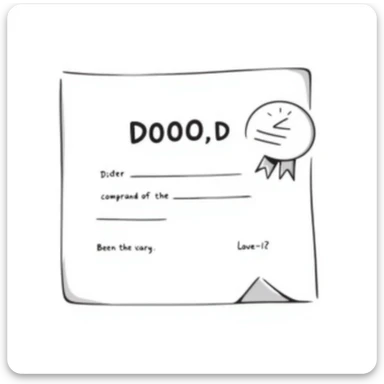 Document with official stamp or seal – business registration certificate sticker