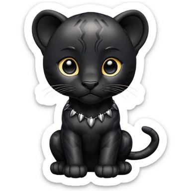 Pantera negra cuerpo pequeña tipo whatsapp sticker