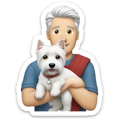 Westie dog and owner sticker