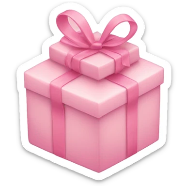 heart shaped light pink gift box sticker
