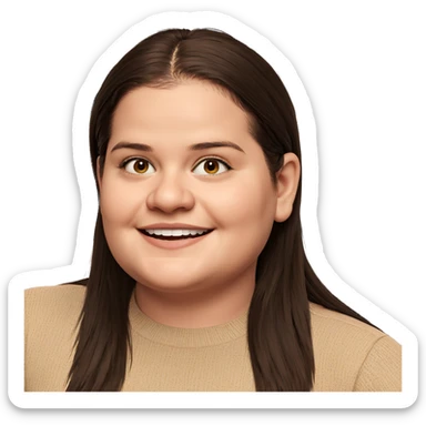 smiling girl with brown hair sticker