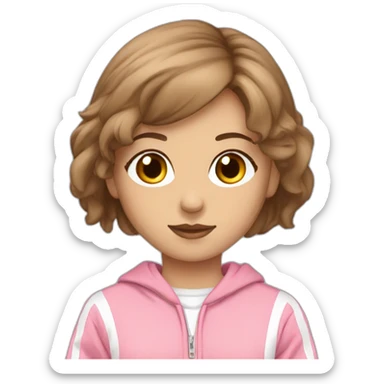 brown-haired-white-girl-pink-oversize-tracksuit sticker
