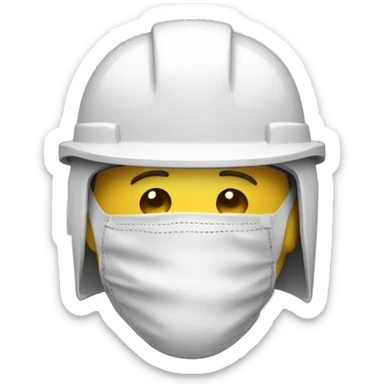 white-helmeted worker crying sticker