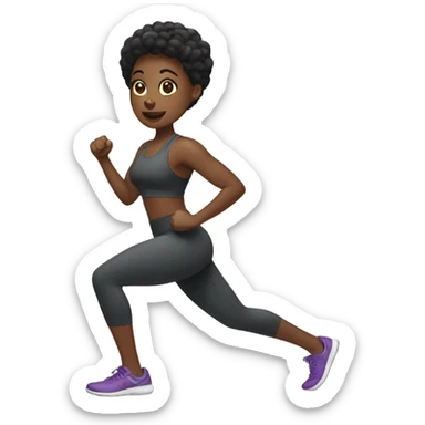 Black woman doing exercise sticker