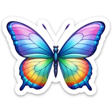 rainbow butterfly on river sticker