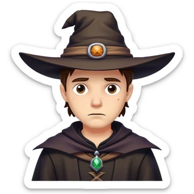 a sad cowboy, but is also a witch sticker