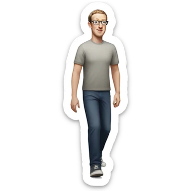 mark zuckerberg in glasses runs full body sticker