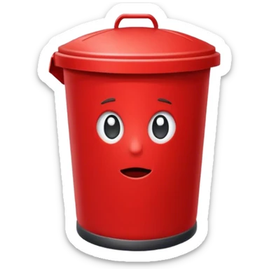 red trash can sticker