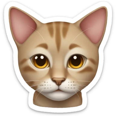 A Thai cat of brown shades lies full-face with its paws tucked under it sticker