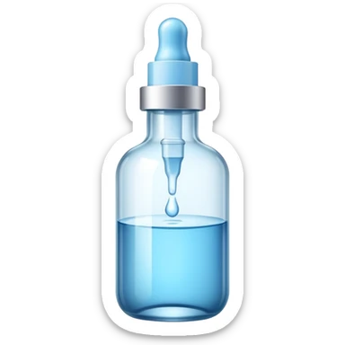 Make a clear serum bottle with light blue serum in it sticker