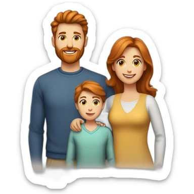 family;-red-haired-dad-beard,-light-brown-haired-mom,y sticker