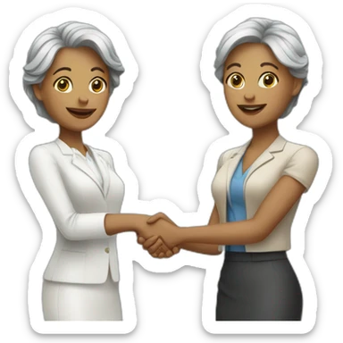 two white business women with different hair colors shaking hands sticker
