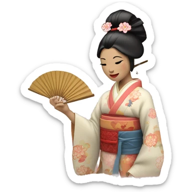 Geisha with kimono sticker