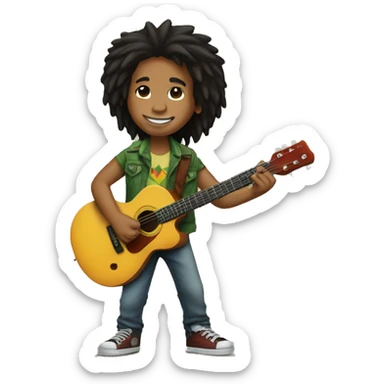 body Bob marley kid with guitar sticker