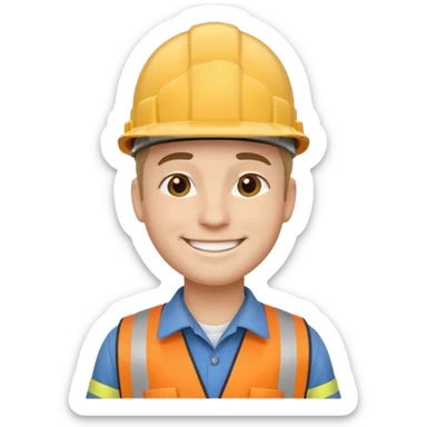 engineer, side view in a hard hat  sticker