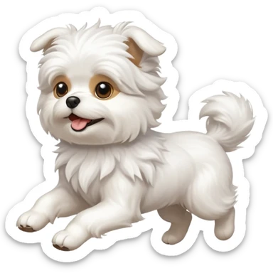 Maltese dog escaping sticker