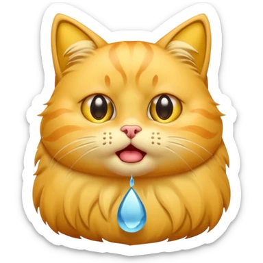 yellow cat (looks like this 😸😺🐱) crying loudly (like this 😭) sticker