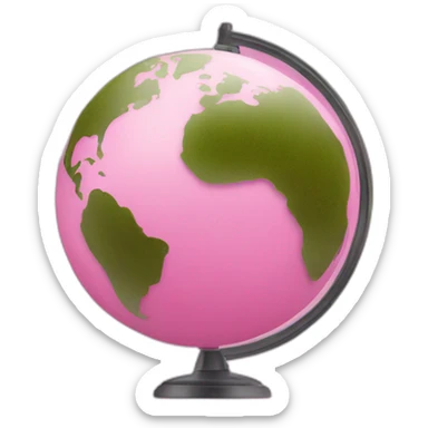Pink meridian globe sticker