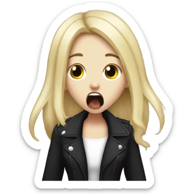 Blonde goth girl yawning sticker