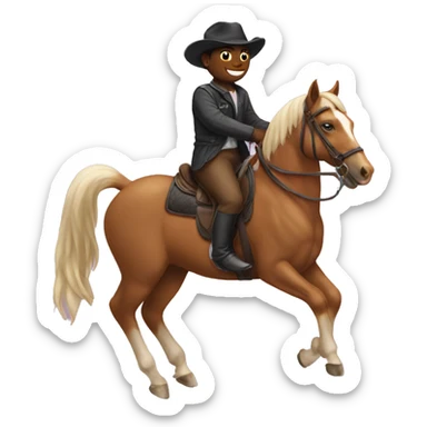 Cat riding a horse sticker