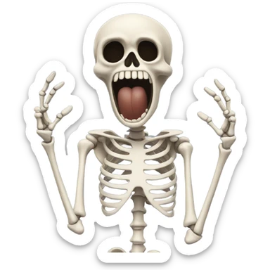 Skeleton going crazy  sticker