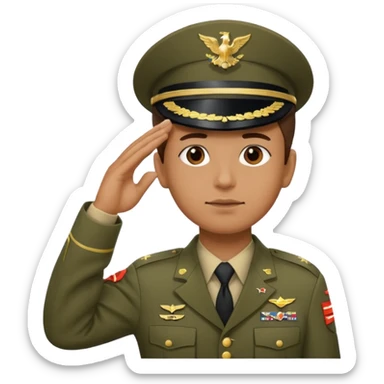 American soldier showing respect sticker