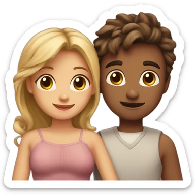 A boy and girl having romance sticker