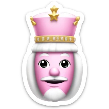pink and white nutcracker with sparkles sticker